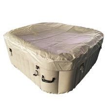Load image into Gallery viewer, ALEKO Square Inflatable Hot Tub 2-4 Person with Cover I 160 Gallon I Portable Spa I Brown I SPAFAIR