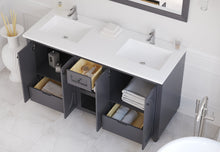 Load image into Gallery viewer, Odyssey 60" Maple Grey Double Sink Bathroom Vanity Countertop