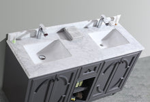 Load image into Gallery viewer, Odyssey 60" Maple Grey Double Sink Bathroom Vanity Countertop
