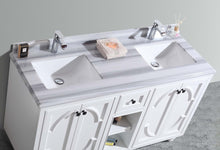 Load image into Gallery viewer, Odyssey 60" White Double Sink Bathroom Vanity with Countertop
