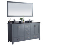 Load image into Gallery viewer, Wilson 60" Grey Double Sink Bathroom Vanity with Countertop