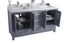 Load image into Gallery viewer, Wilson 60" Grey Double Sink Bathroom Vanity with Countertop