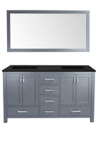 Load image into Gallery viewer, Wilson 60" Grey Double Sink Bathroom Vanity with Countertop
