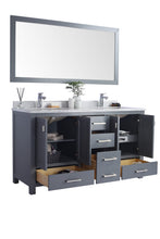 Load image into Gallery viewer, Wilson 60" Grey Double Sink Bathroom Vanity with Countertop