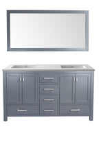 Load image into Gallery viewer, Wilson 60" Grey Double Sink Bathroom Vanity with Countertop