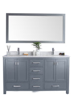 Load image into Gallery viewer, Wilson 60" Grey Double Sink Bathroom Vanity with Countertop