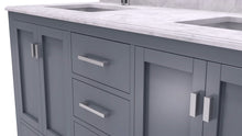 Load image into Gallery viewer, Wilson 60" Grey Double Sink Bathroom Vanity with Countertop