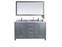 Load image into Gallery viewer, Wilson 60" Grey Double Sink Bathroom Vanity with Countertop