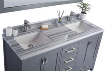 Load image into Gallery viewer, Wilson 60" Grey Double Sink Bathroom Vanity with Countertop