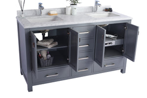 Wilson 60" Grey Double Sink Bathroom Vanity with Countertop