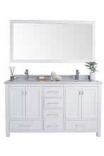 Load image into Gallery viewer, Wilson 60" White Double Sink Bathroom Vanity with Countertop