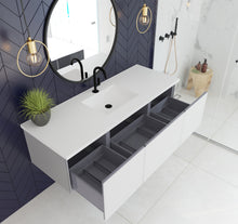 Load image into Gallery viewer, Vitri 60" Cloud White Single Sink Bathroom Vanity with VIVA Stone Solid Surface Countertop
