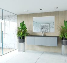 Load image into Gallery viewer, Vitri 60" Fossil Grey Single Sink Bathroom Vanity with VIVA Stone Solid Surface Countertop