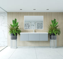 Load image into Gallery viewer, Vitri 60" Fossil Grey Single Sink Bathroom Vanity with VIVA Stone Solid Surface Countertop