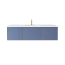 Load image into Gallery viewer, Vitri 60" Nautical Blue Single Sink Bathroom Vanity with VIVA Stone Solid Surface Countertop