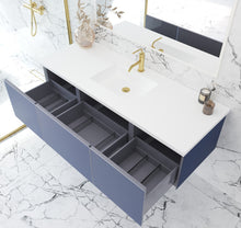 Load image into Gallery viewer, Vitri 60" Nautical Blue Single Sink Bathroom Vanity with VIVA Stone Solid Surface Countertop
