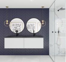 Load image into Gallery viewer, Vitri 60" Cloud White Double Sink Bathroom Vanity with VIVA Stone Solid Surface Countertop