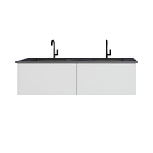 Load image into Gallery viewer, Vitri 60" Cloud White Double Sink Bathroom Vanity with VIVA Stone Solid Surface Countertop