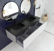 Load image into Gallery viewer, Vitri 60" Cloud White Double Sink Bathroom Vanity with VIVA Stone Solid Surface Countertop