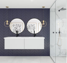 Load image into Gallery viewer, Vitri 60" Cloud White Double Sink Bathroom Vanity with VIVA Stone Solid Surface Countertop