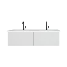 Load image into Gallery viewer, Vitri 60" Cloud White Double Sink Bathroom Vanity with VIVA Stone Solid Surface Countertop