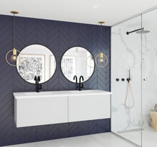 Load image into Gallery viewer, Vitri 60" Cloud White Double Sink Bathroom Vanity with VIVA Stone Solid Surface Countertop