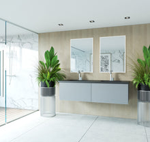 Load image into Gallery viewer, Vitri 60" Fossil Grey Double Sink Bathroom Vanity with VIVA Stone Solid Surface Countertop