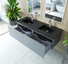 Load image into Gallery viewer, Vitri 60" Fossil Grey Double Sink Bathroom Vanity with VIVA Stone Solid Surface Countertop