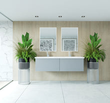 Load image into Gallery viewer, Vitri 60" Fossil Grey Double Sink Bathroom Vanity with VIVA Stone Solid Surface Countertop