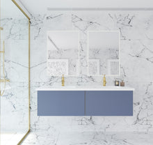 Load image into Gallery viewer, Vitri 60" Nautical Blue Double Sink Bathroom Vanity with VIVA Stone Solid Surface Countertop