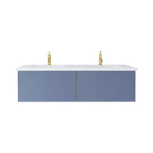 Load image into Gallery viewer, Vitri 60&quot; Nautical Blue Double Sink Bathroom Vanity with VIVA Stone Solid Surface Countertop