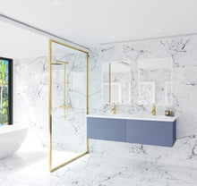 Load image into Gallery viewer, Vitri 60" Nautical Blue Double Sink Bathroom Vanity with VIVA Stone Solid Surface Countertop