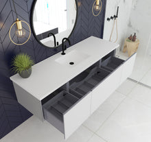 Load image into Gallery viewer, Vitri 66" Cloud White Single Sink Bathroom Vanity with VIVA Stone Solid Surface Countertop