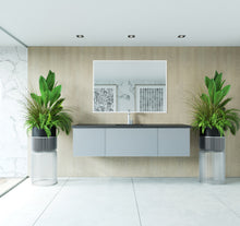Load image into Gallery viewer, Vitri 66" Fossil Grey Single Sink Bathroom Vanity with VIVA Stone Solid Surface Countertop