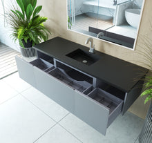 Load image into Gallery viewer, Vitri 66" Fossil Grey Single Sink Bathroom Vanity with VIVA Stone Solid Surface Countertop