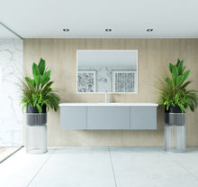 Load image into Gallery viewer, Vitri 66" Fossil Grey Single Sink Bathroom Vanity with VIVA Stone Solid Surface Countertop