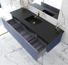 Load image into Gallery viewer, Vitri 66" Nautical Blue Single Sink Bathroom Vanity with VIVA Stone Solid Surface Countertop