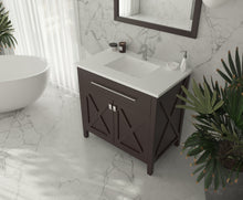 Load image into Gallery viewer, Wimbledon 36" Brown Bathroom Vanity with Countertop