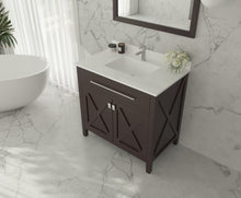 Load image into Gallery viewer, Wimbledon 36" Brown Bathroom Vanity with Countertop
