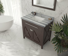 Load image into Gallery viewer, Wimbledon 36" Brown Bathroom Vanity with Countertop