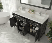 Load image into Gallery viewer, Wimbledon 60" Espresso Double Sink Bathroom Vanity with Countertop