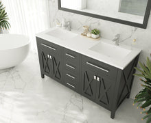 Load image into Gallery viewer, Wimbledon 60" Espresso Double Sink Bathroom Vanity with Countertop