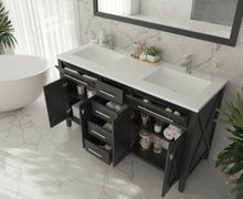 Load image into Gallery viewer, Wimbledon 60" Espresso Double Sink Bathroom Vanity with Countertop