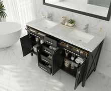 Load image into Gallery viewer, Wimbledon 60" Espresso Double Sink Bathroom Vanity with Countertop
