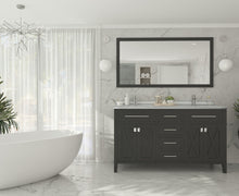 Load image into Gallery viewer, Wimbledon 60" Espresso Double Sink Bathroom Vanity with Countertop