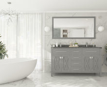 Load image into Gallery viewer, Wimbledon 60" Grey Double Sink Bathroom Vanity with Countertop
