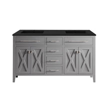 Load image into Gallery viewer, Wimbledon 60" Grey Double Sink Bathroom Vanity with Countertop