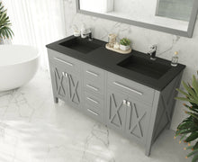 Load image into Gallery viewer, Wimbledon 60" Grey Double Sink Bathroom Vanity with Countertop