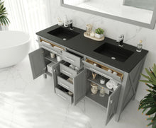 Load image into Gallery viewer, Wimbledon 60" Grey Double Sink Bathroom Vanity with Countertop