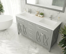 Load image into Gallery viewer, Wimbledon 60" Grey Double Sink Bathroom Vanity with Countertop